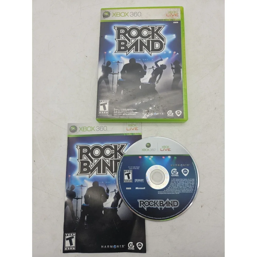 Original Rock Band (Microsoft Xbox 360, 2007) Complete CIB Tested &  Working